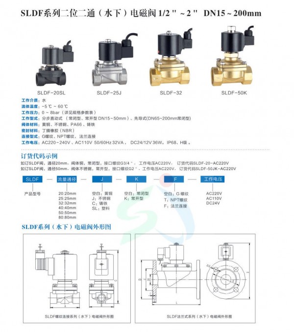 SLDF 水下噴泉電磁閥結構圖